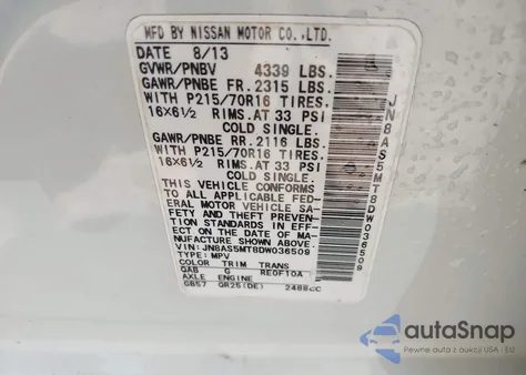 2013 Nissan Rogue S from USA, damaged, VIN JN8AS5MT8DW036509